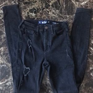 ☮️ Hollister ripped black jeans ☮️ 0L